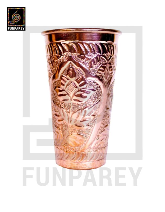 Premium Copper Glass With Etched Motif Work Large - Image 4