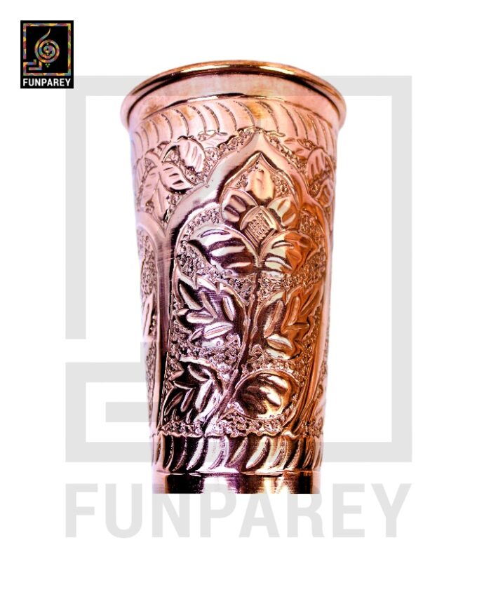 Premium Copper Glass With Etched Motif Work Large - Image 6