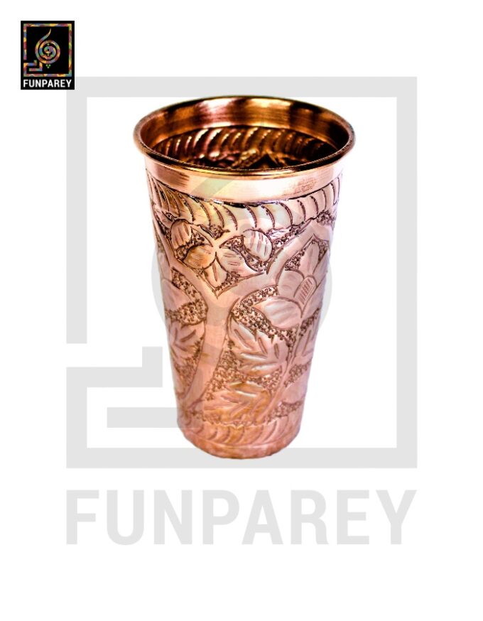 Premium Copper Glass With Etched Motif Work Large - Image 8