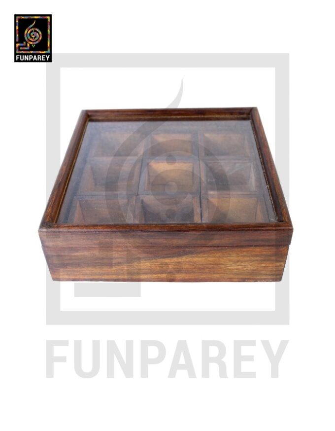 Handmade Wooden Storage Box with Removable Partitions 10/10 (Masala Box) - Image 6