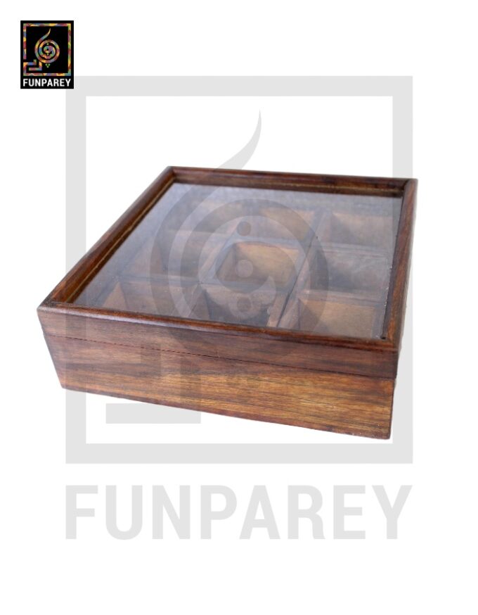 Handmade Wooden Storage Box with Removable Partitions 10/10 (Masala Box) - Image 7
