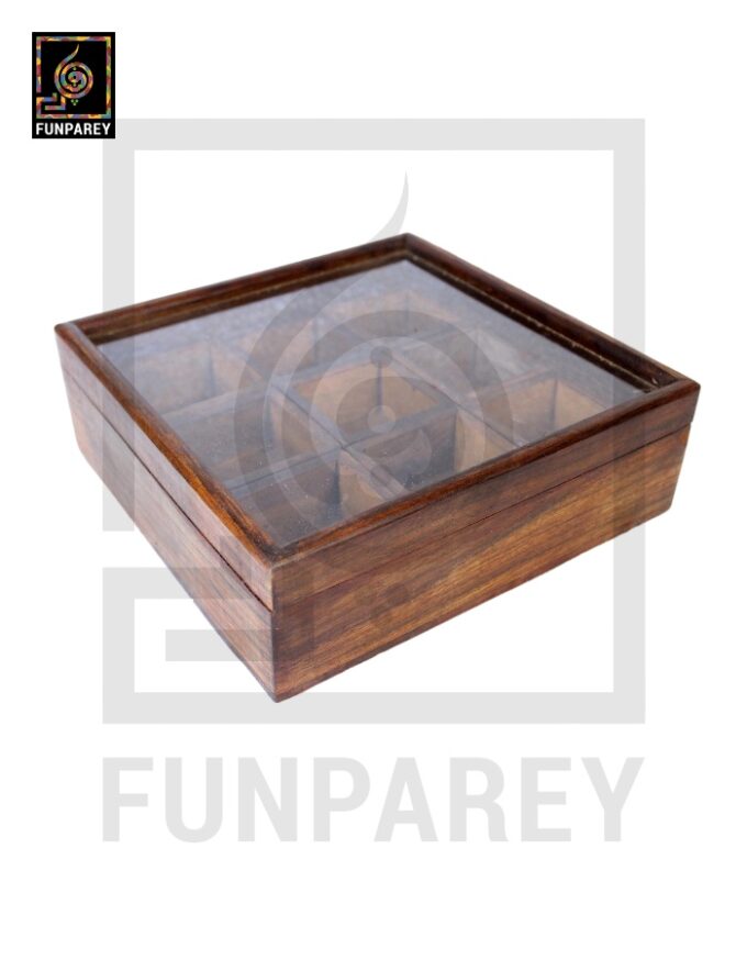 Handmade Wooden Storage Box with Removable Partitions 10/10 (Masala Box) - Image 8