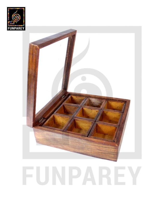 Handmade Wooden Storage Box with Removable Partitions 10/10 (Masala Box) - Image 9