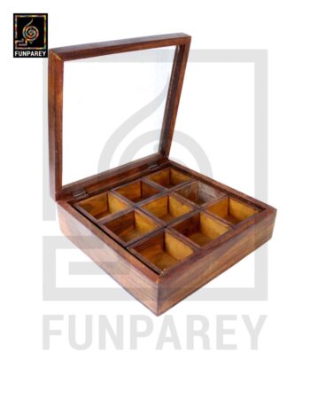 Handmade Wooden Storage Box with Removable Partitions 10/10 (Masala Box)