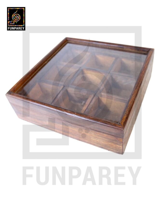 Handmade Wooden Storage Box with Removable Partitions 10/10 (Masala Box) - Image 4