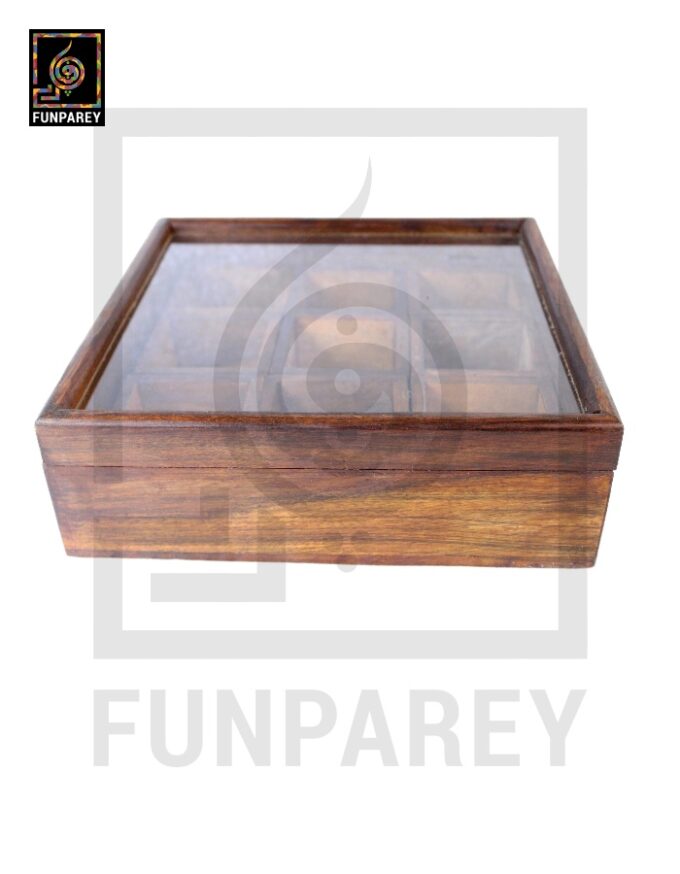 Handmade Wooden Storage Box with Removable Partitions 10/10 (Masala Box) - Image 5