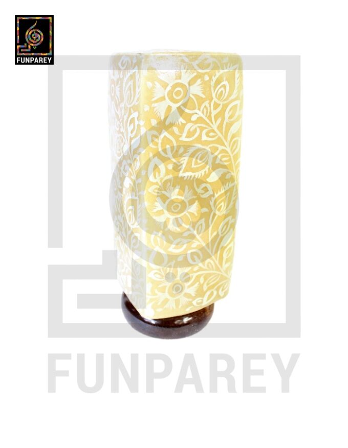 Premium Camel Skin Table Lamp  12" Golden Square - Image 5