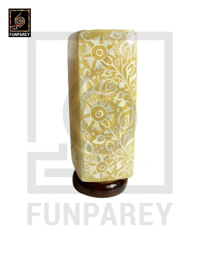Premium Camel Skin Table Lamp  12" Golden Square - Image 6