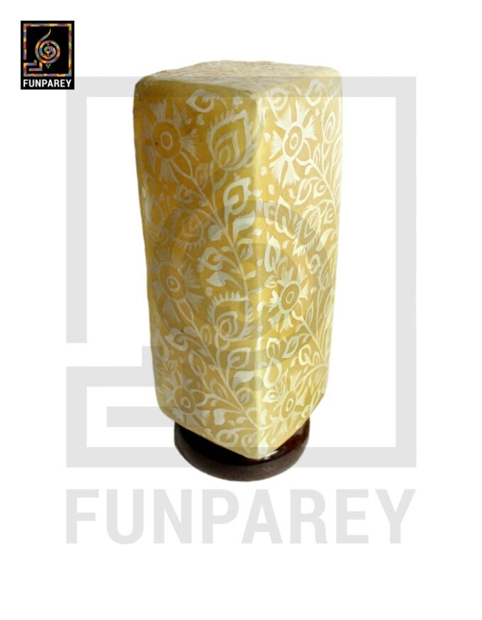 Premium Camel Skin Table Lamp  12" Golden Square - Image 8