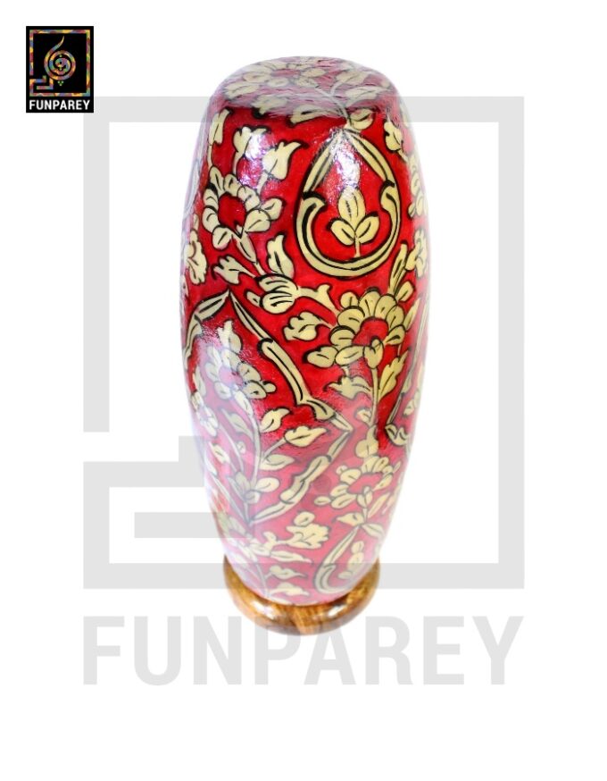 Camel Skin Table Lamp 15" Scarlet Floral - Image 3