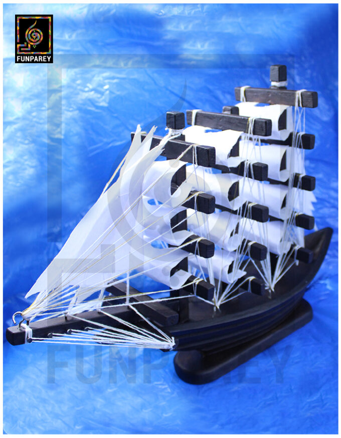Handmade Wooden Sailing Ship Model (Medium) 18/13 - Image 7