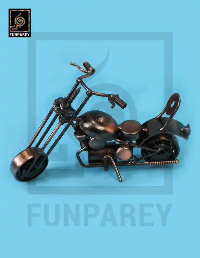 Retro Bike Desk Sculpture - Metallic Chopper 2 - Image 4