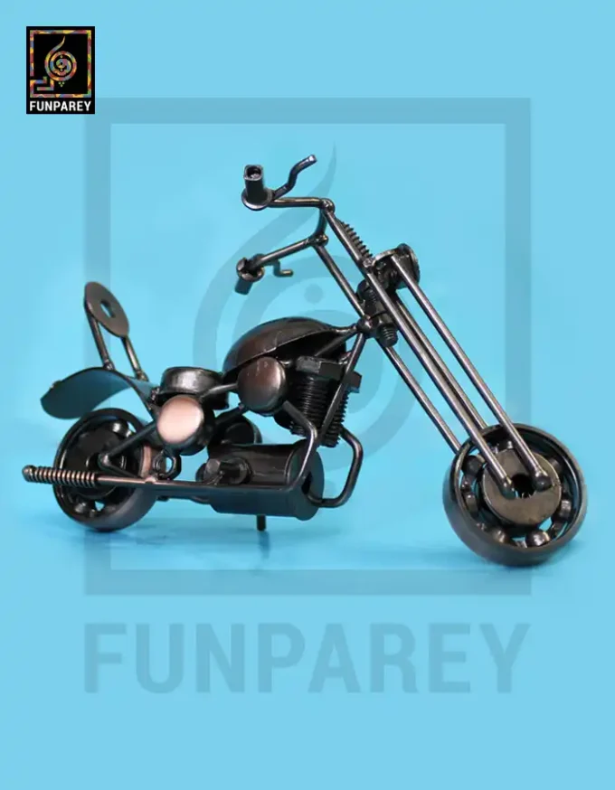 Retro Bike Desk Sculpture - Metallic Chopper 2 - Image 5