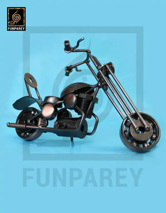 Retro Bike Desk Sculpture - Metallic Chopper 2 - Image 6