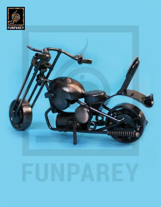 Retro Bike Desk Sculpture - Metallic Chopper 2 - Image 7