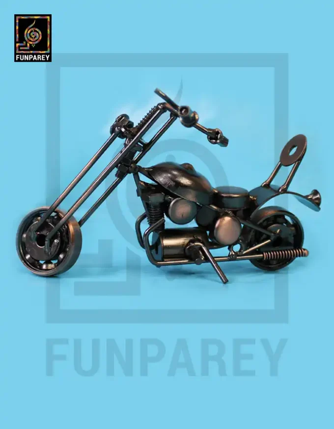 Retro Bike Desk Sculpture - Metallic Chopper 2 - Image 2