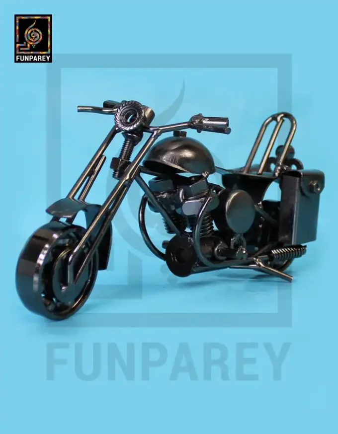 Retro Bike Desk Sculpture Metallic Cruiser