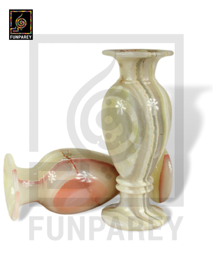 Premium Stone Heavy Vases 14" Pair - Image 3