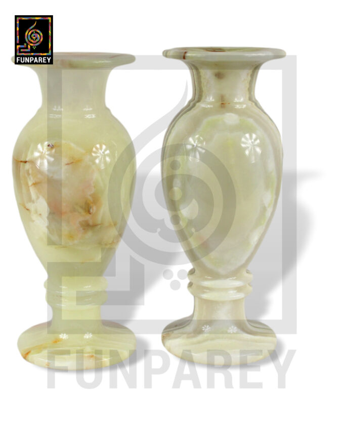 Premium Stone Heavy Vases 14" Pair - Image 6