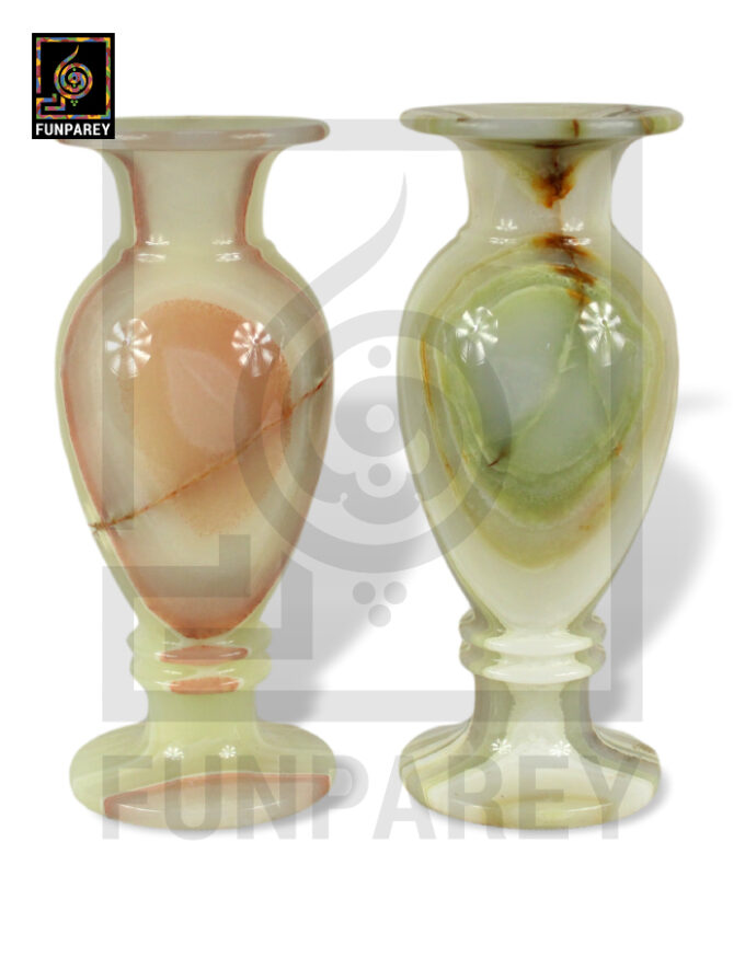 Premium Stone Heavy Vases 14" Pair - Image 7
