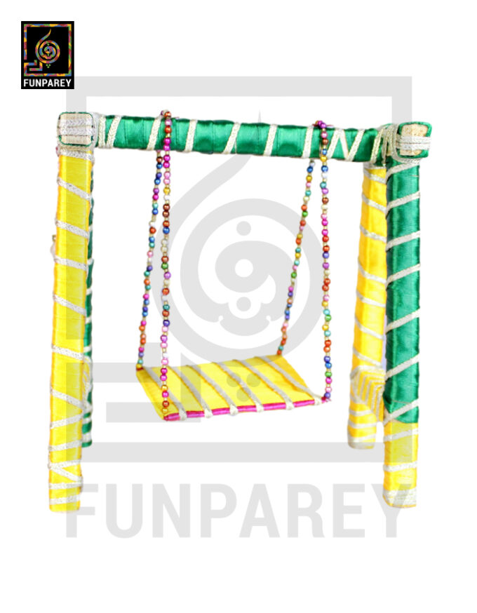 Wooden Multicolor Decorative Jhoola / Embroidered Miniature Swing - Image 6