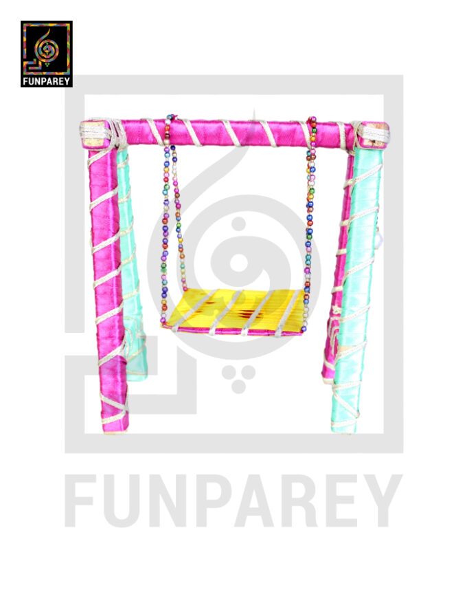 Wooden Multicolor Decorative Jhoola / Embroidered Miniature Swing - Image 7
