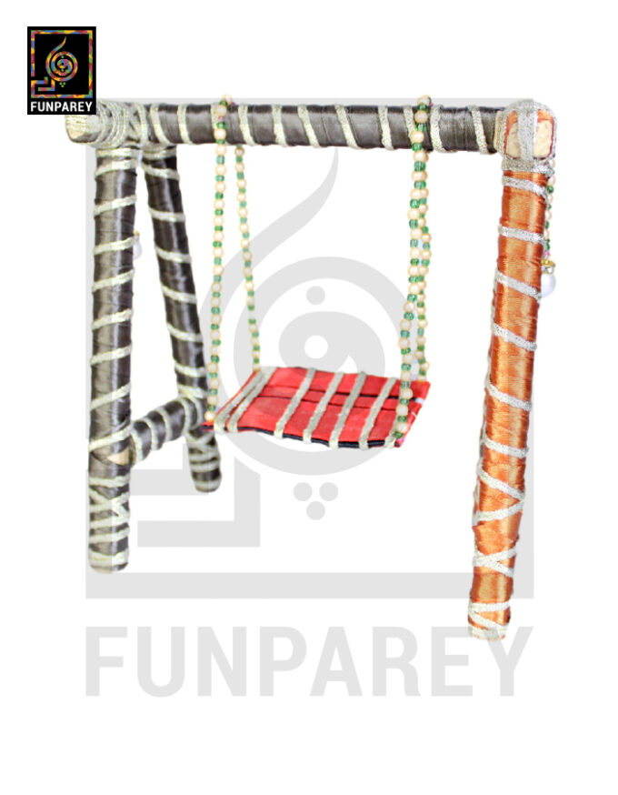 Wooden Multicolor Decorative Jhoola / Embroidered Miniature Swing - Image 9