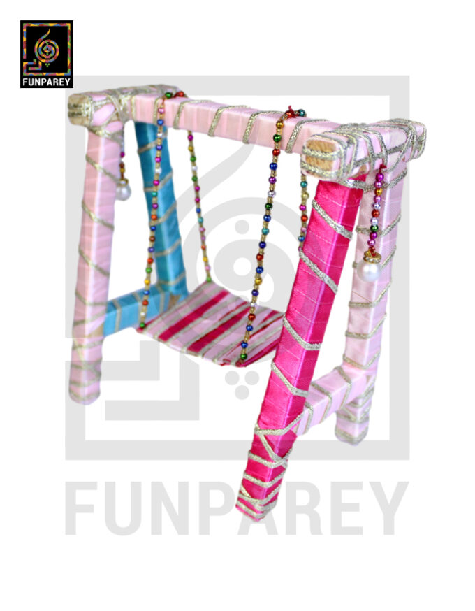 Wooden Multicolor Decorative Jhoola / Embroidered Miniature Swing - Image 10
