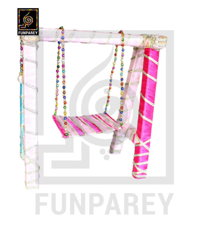 Wooden Multicolor Decorative Jhoola / Embroidered Miniature Swing - Image 11