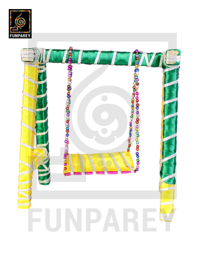 Wooden Multicolor Decorative Jhoola / Embroidered Miniature Swing - Image 14