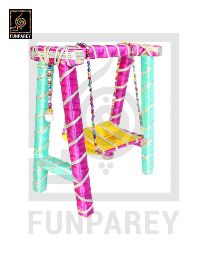 Wooden Multicolor Decorative Jhoola / Embroidered Miniature Swing - Image 16