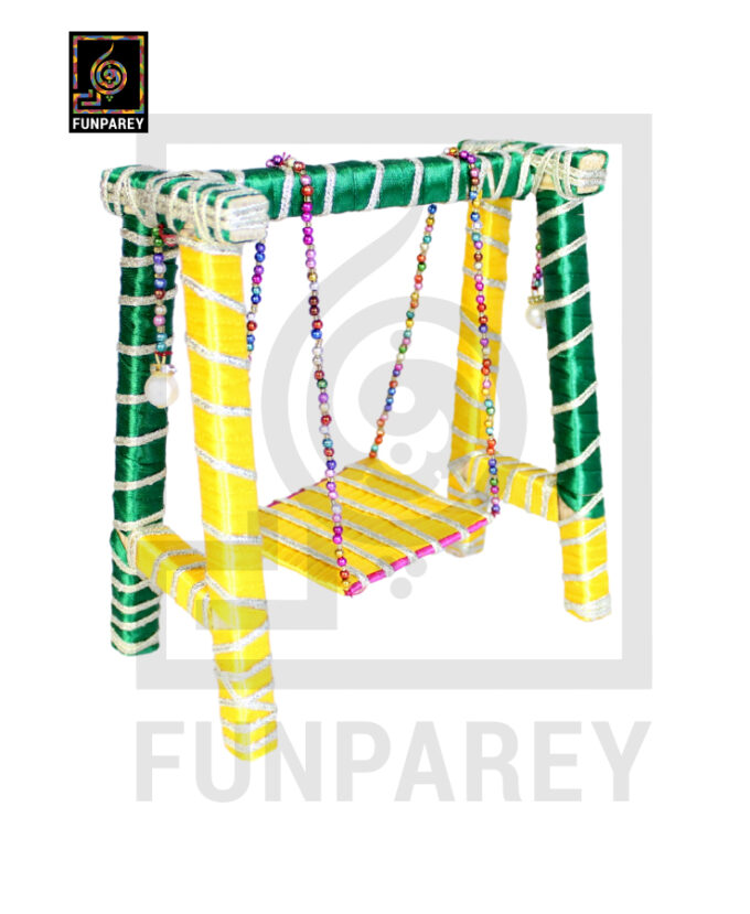 Wooden Multicolor Decorative Jhoola / Embroidered Miniature Swing - Image 24