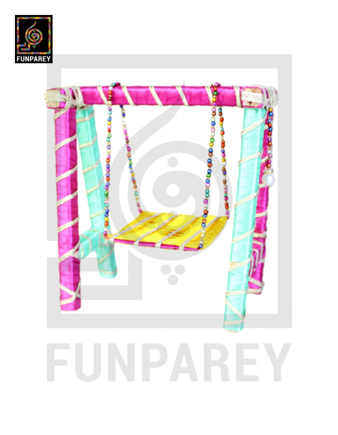 Wooden Multicolor Decorative Jhoola / Embroidered Miniature Swing - Image 25