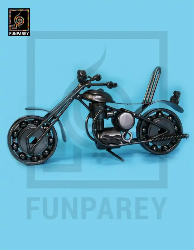 Retro Bike Desk Sculpture - Metallic Chopper - Image 3