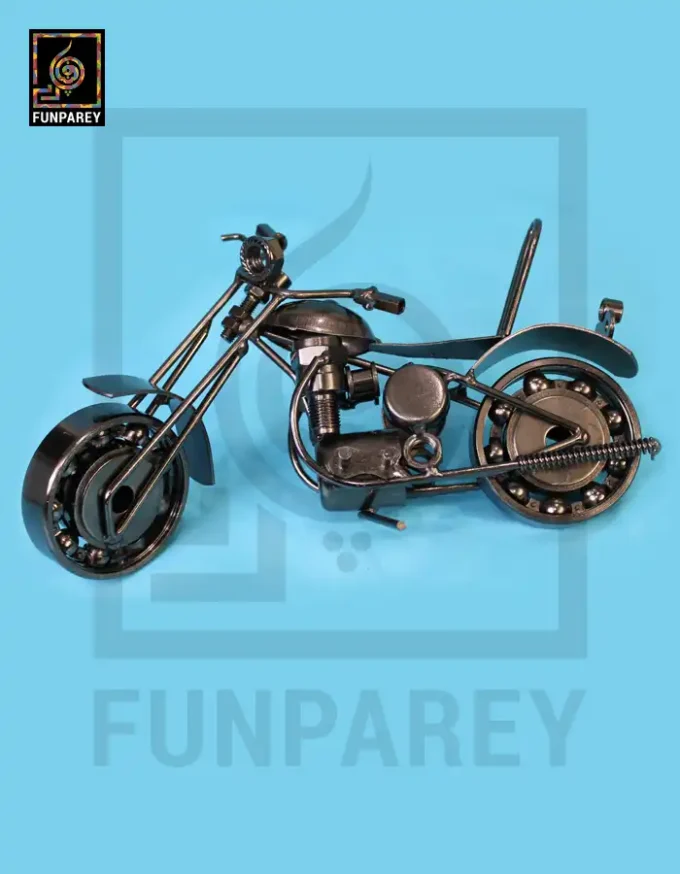 Retro Bike Desk Sculpture - Metallic Chopper - Image 5
