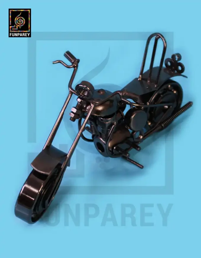 Retro Bike Desk Sculpture - Metallic Chopper - Image 6