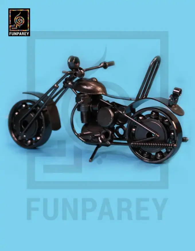Retro Bike Desk Sculpture - Metallic Chopper - Image 7