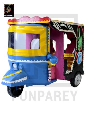 Wooden Rickshaw with Pakistani Truck Art Large