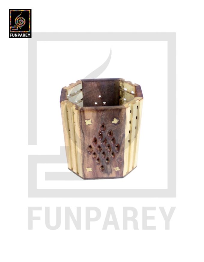 Hand Carved Oblong Shaped Accessory Jar Dual Shade - Image 4