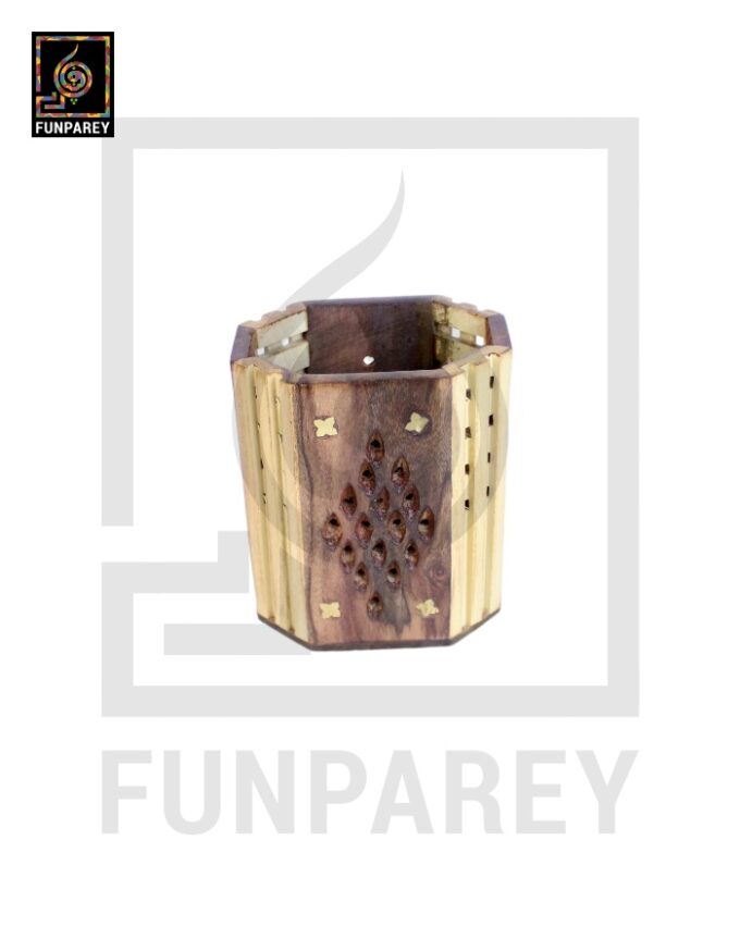 Hand Carved Oblong Shaped Accessory Jar Dual Shade - Image 2