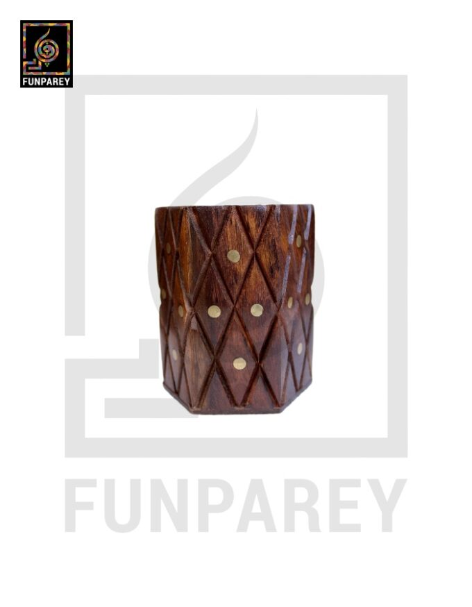 Hand Crafted Accessory Jar Hexos with brass work - Image 2