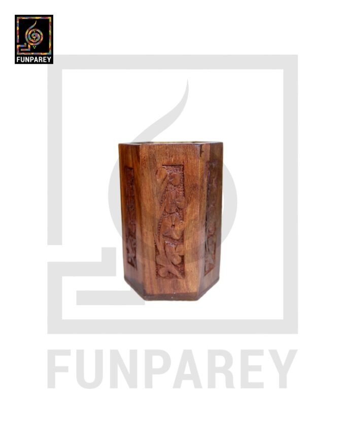 Hand Crafted Accessory Jar Hexit with Carving - Image 2