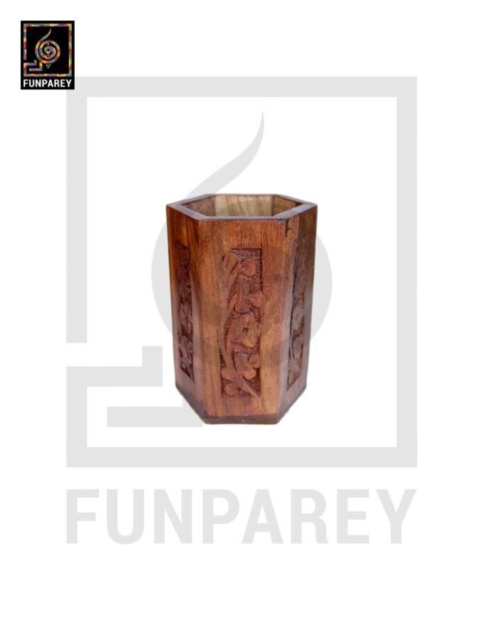 Hand Crafted Accessory Jar Hexit with Carving - Image 3