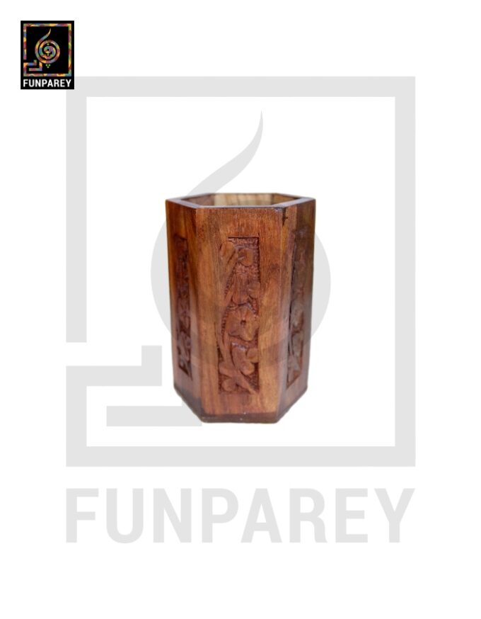 Hand Crafted Accessory Jar Hexit with Carving