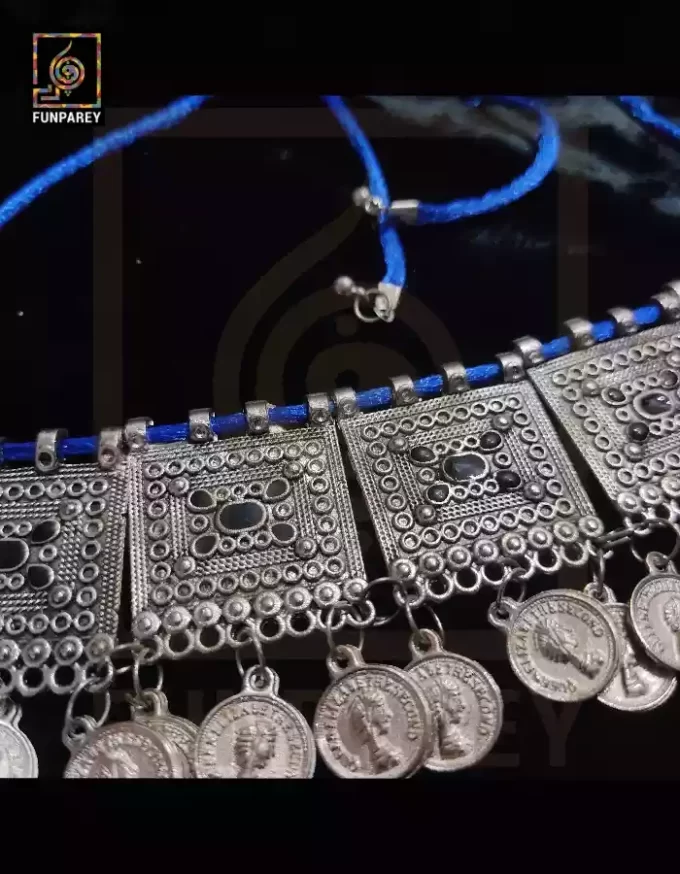 Oxidized Metal Jewelry Choker "Azuric V2" - Image 3