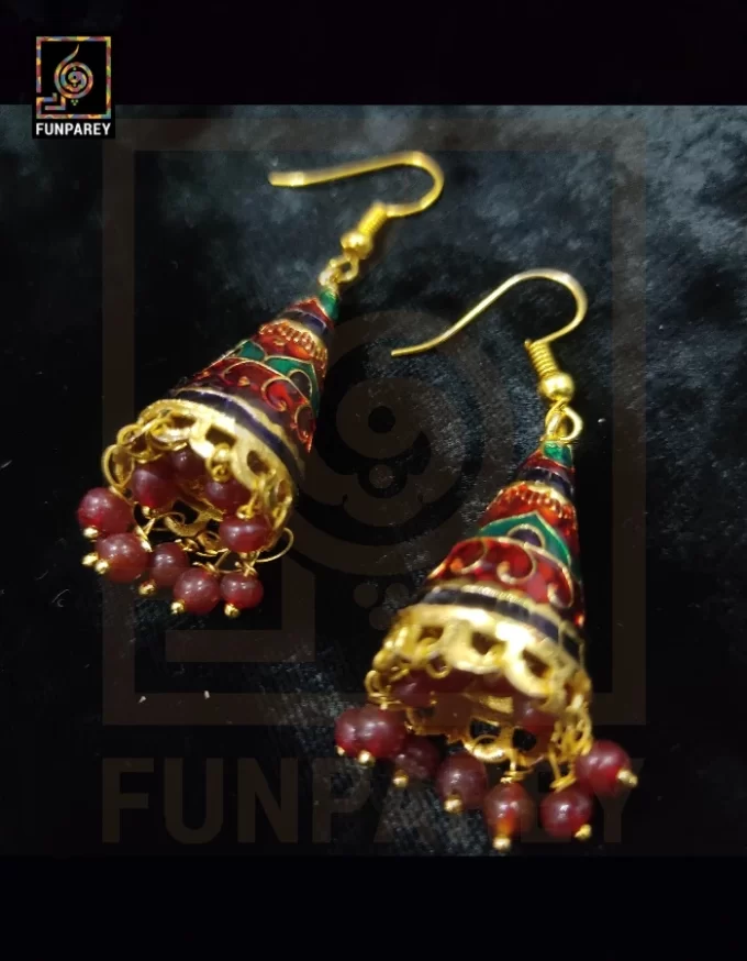 Ethnic Tribal Metallic Earrings "Chime RGB" - Image 2