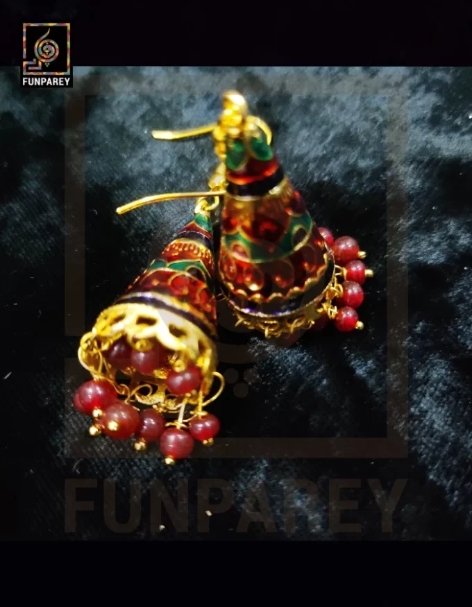 Ethnic Tribal Metallic Earrings "Chime RGB" - Image 3