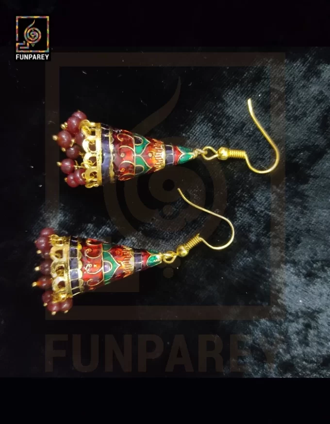 Ethnic Tribal Metallic Earrings "Chime RGB" - Image 5