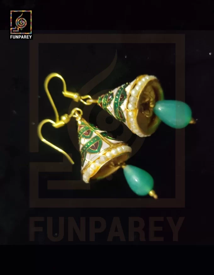 Ethnic Tribal Metallic Earrings "Chime Parrot" - Image 3