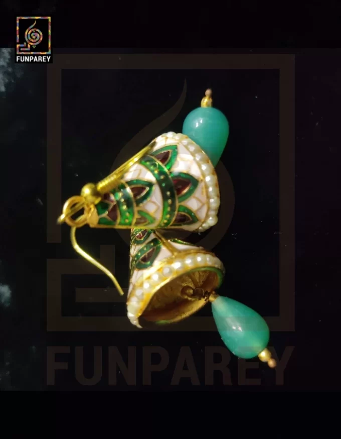 Ethnic Tribal Metallic Earrings "Chime Parrot" - Image 4